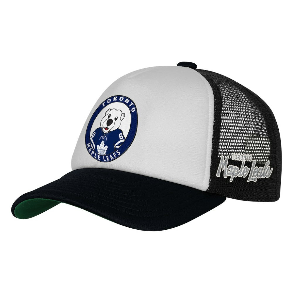 Toronto Maple Leafs Mitchell & Ness Youth Mascot Adjustable Trucker Hat - White - NHL