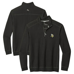 Minnesota Vikings Big & Tall Montego Bay Half-Zip Pullover Black | Tommy Bahama