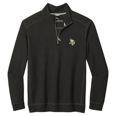 Minnesota Vikings Big & Tall Montego Bay Half-Zip Pullover Black | Tommy Bahama
