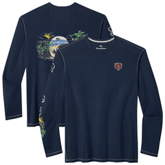 Chicago Bears Oasis Endzone Lux Long Sleeve T-Shirt Navy | Tommy Bahama