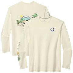 Indianapolis Colts Oasis Endzone Lux Long Sleeve T-Shirt Cream | Tommy Bahama