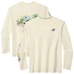 Miami Dolphins Oasis Endzone Lux Long Sleeve T-Shirt Cream | Tommy Bahama