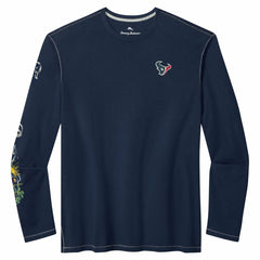 Houston Texans Oasis Endzone Lux Long Sleeve T-Shirt Navy | Tommy Bahama