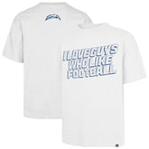 Los Angeles Chargers '47 Unisex I Love Guys Who Like Football Foundation T-Shirt White | 47 brand