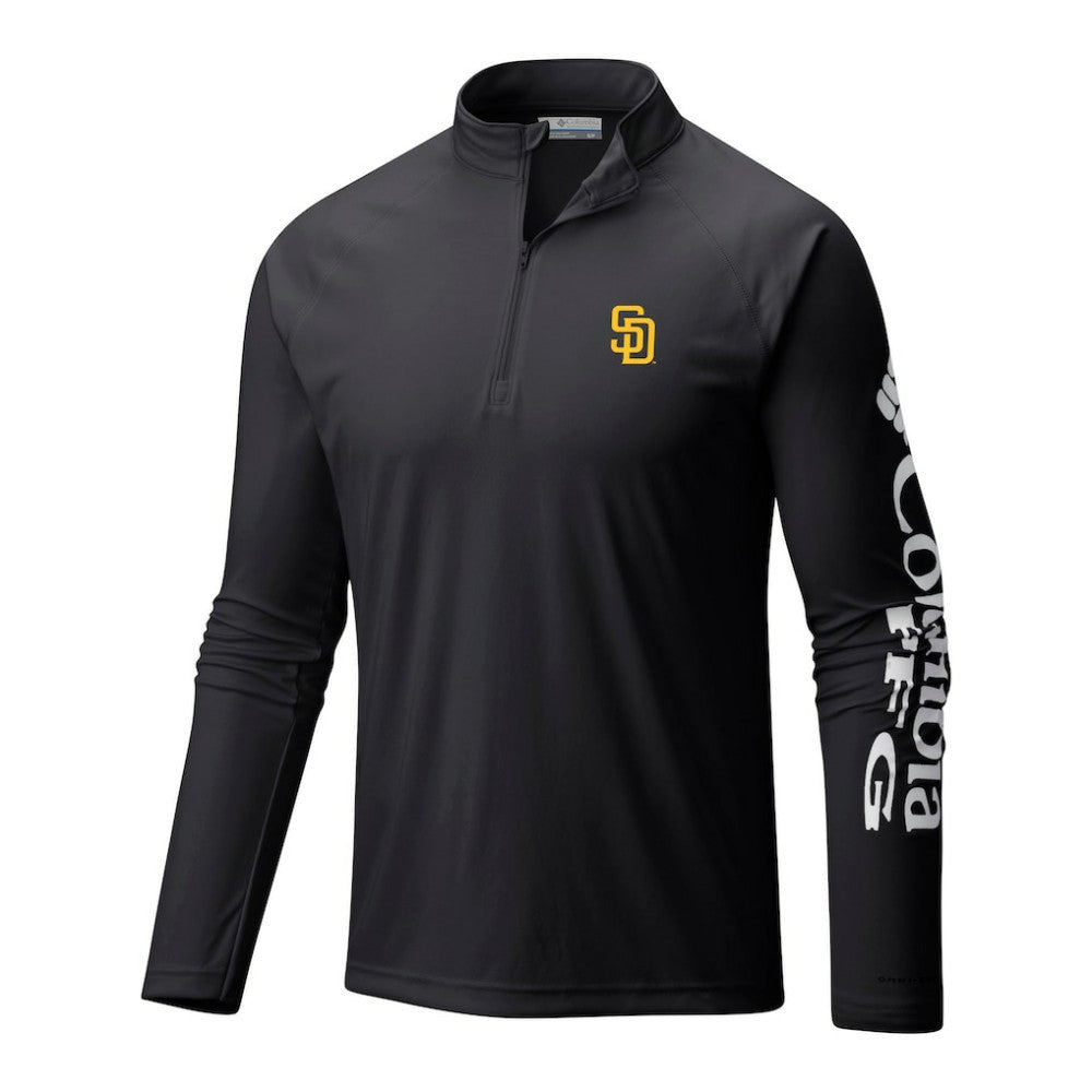 San Diego Padres Columbia Terminal Tackle Omni-Wick Raglan Quarter-Zip Pullover - MLB