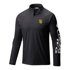 San Diego Padres Columbia Terminal Tackle Omni-Wick Raglan Quarter-Zip Pullover - MLB