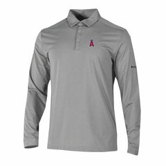 Los Angeles Angels Columbia Omni-Wick Pin High Long Sleeve Polo - MLB