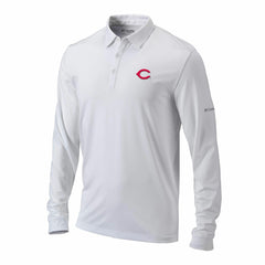 Cincinnati Reds Columbia Omni-Wick Pin High Long Sleeve Polo - MLB