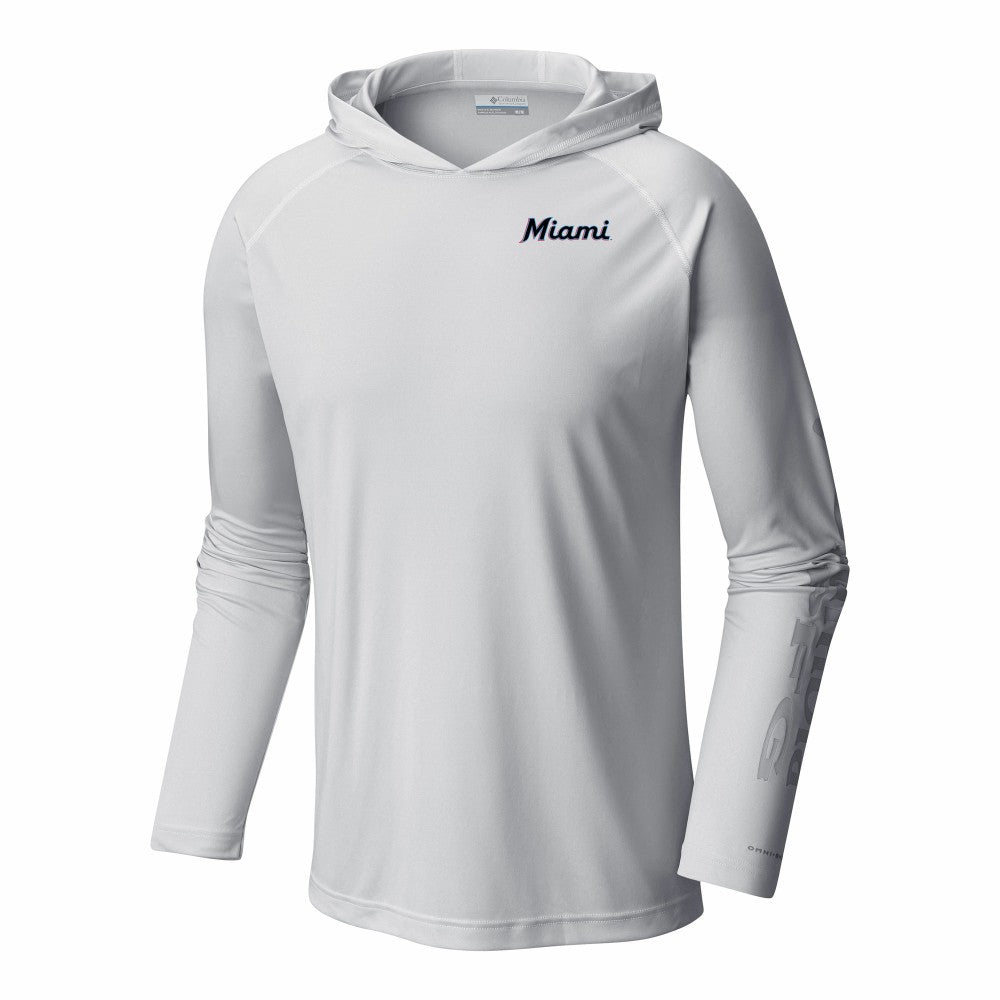 Miami Marlins Columbia Terminal Tackle Omni-Shade Pullover Hoodie - MLB