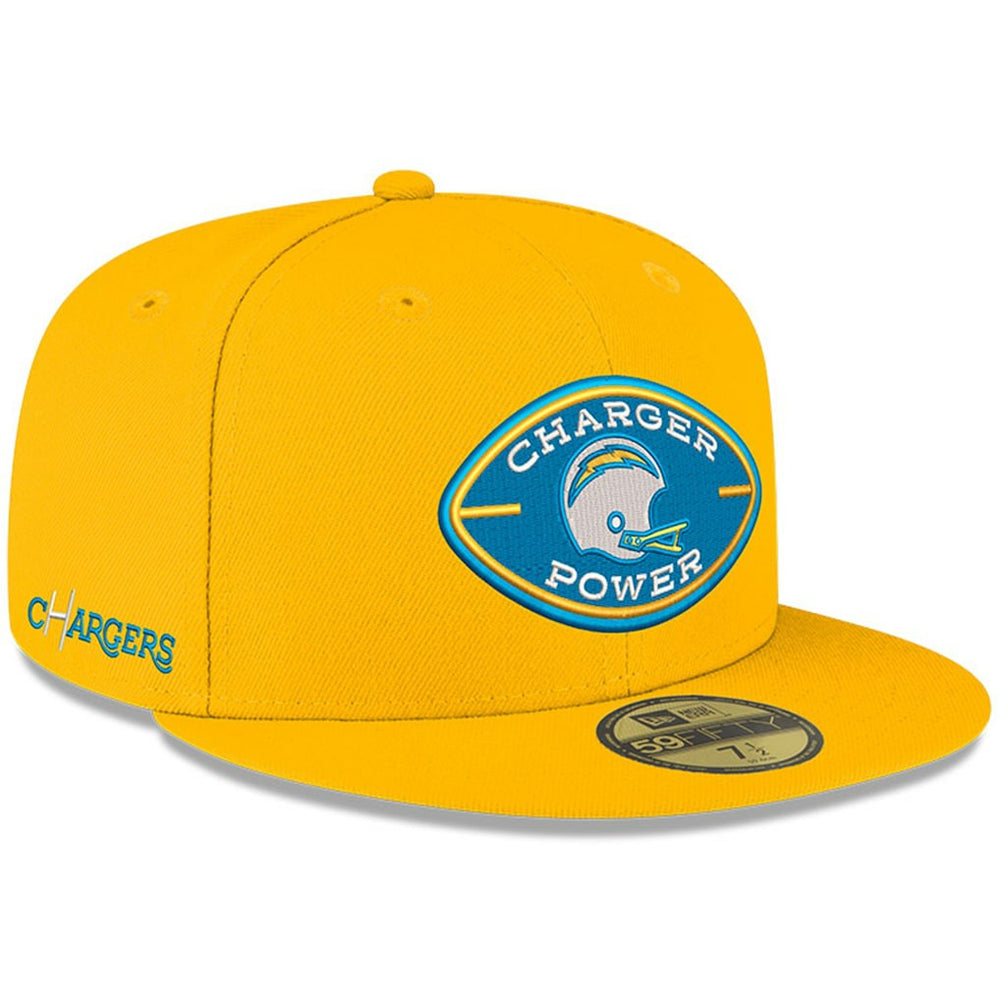 Los Angeles Chargers New Era Charger Power 59FIFTY Fitted Hat Gold | NFL