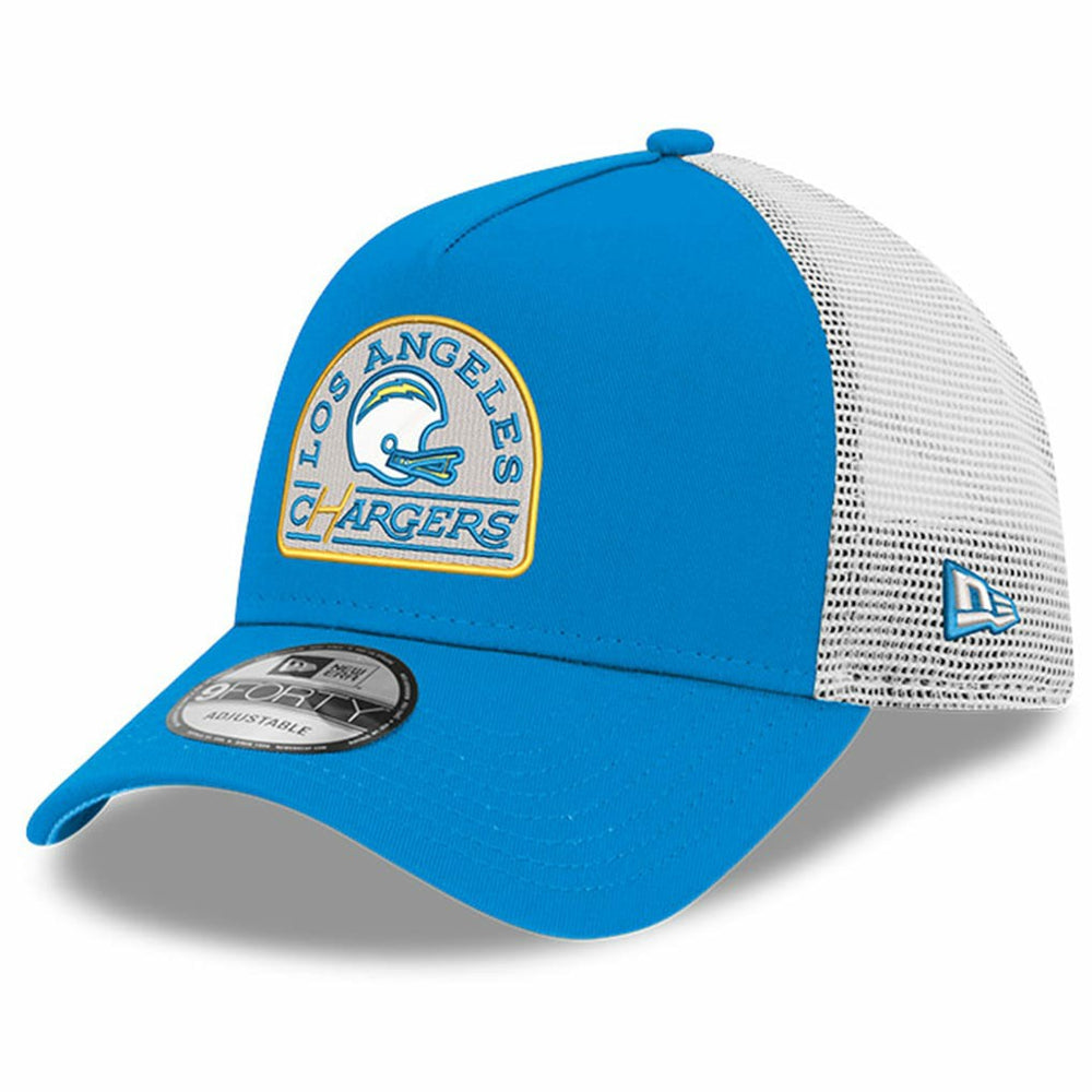 Los Angeles Chargers New Era Charger Power A-Frame 9FORTY Trucker Adjustable Hat Powder Blue | NFL