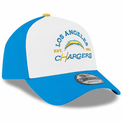 Los Angeles Chargers New Era Charger Power A-Frame 9FORTY Adjustable Hat White/Powder Blue | NFL