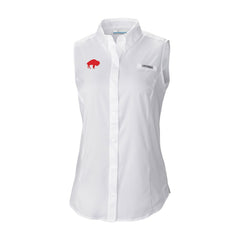 Buffalo Bills Women's Historic Tamiami Omni-Shade Sleeveless Button-Up Shirt White | Columbia