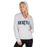 Seattle Seahawks Concepts Sport Women's Liftoff Striped V-Neck Hoodie White/Gray | NFL