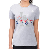Los Angeles Dodgers G-III 4Her by Carl Banks Women's Super-Slim Fit Lightweight Shadow Logo Graphic T-Shirt - MLB