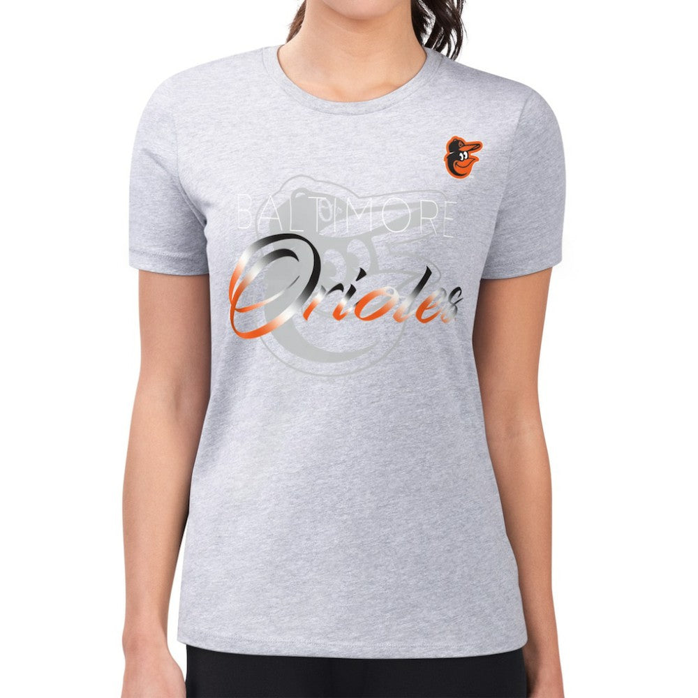 Baltimore Orioles G-III 4Her by Carl Banks Women's Super-Slim Fit Lightweight Shadow Logo Graphic T-Shirt - MLB