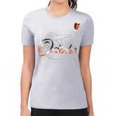 Baltimore Orioles G-III 4Her by Carl Banks Women's Super-Slim Fit Lightweight Shadow Logo Graphic T-Shirt - MLB