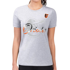 Baltimore Orioles G-III 4Her by Carl Banks Women's Super-Slim Fit Lightweight Shadow Logo Graphic T-Shirt - MLB