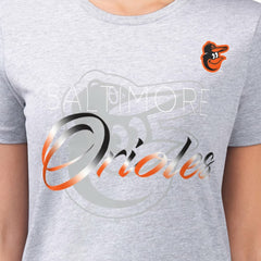 Baltimore Orioles G-III 4Her by Carl Banks Women's Super-Slim Fit Lightweight Shadow Logo Graphic T-Shirt - MLB