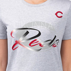 Cincinnati Reds G-III 4Her by Carl Banks Women's Super-Slim Fit Lightweight Shadow Logo Graphic T-Shirt - MLB