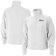 Miami Marlins Columbia Women's Wickhams Hills Raglan Omni-Wick Quarter-Zip Pullover - MLB