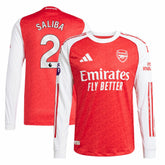 William Saliba Arsenal 2025/26 Home Long Sleeve Player Jersey Red | Adidas Online