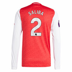 William Saliba Arsenal 2025/26 Home Long Sleeve Player Jersey Red | Adidas Online