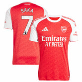 Bukayo Saka Arsenal 2025/26 Home Replica Player Jersey Red | Adidas