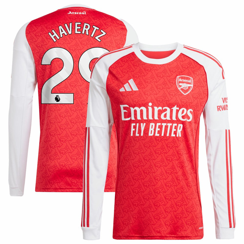 Kai Havertz Arsenal 2025/26 Home Replica Long Sleeve Player Jersey Red | Adidas Sale