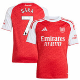 Bukayo Saka Arsenal Youth 2025/26 Home Replica Player Jersey Red | Adidas cheap