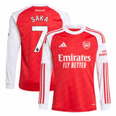 Bukayo Saka Arsenal Youth 2025/26 Home Replica Long Sleeve Player Jersey Red | Adidas Online