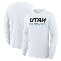 Utah Mammoth Fanatics Wordmark Legacy Long Sleeve T-Shirt - White - NHL