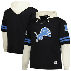 Detroit Lions '47 Big & Tall Split Zone Cornerback V-Neck Hoodie Black | 47 brand