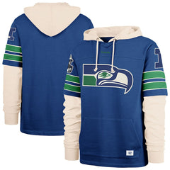 Seattle Seahawks '47 Big & Tall Split Zone Cornerback Hoodie Royal | 47 brand