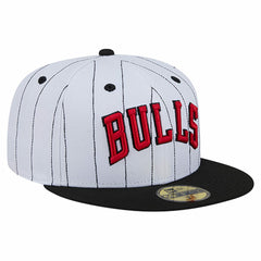 Chicago Bulls Wordmark Pinstripe 59FIFTY Fitted Hat White - NBA