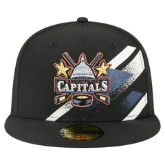 Washington Capitals New Era Faded Lines 59FIFTY Fitted Hat - Black - NHL