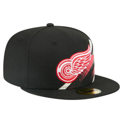 Detroit Red Wings New Era Faded Lines 59FIFTY Fitted Hat - Black - NHL