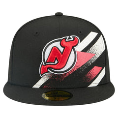 New Jersey Devils New Era Faded Lines 59FIFTY Fitted Hat - Black - NHL