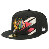 Chicago Blackhawks New Era Faded Lines 59FIFTY Fitted Hat - Black - NHL