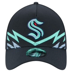 Seattle Kraken New Era Zig Zag 39THIRTY A-Frame Perforated Flex Hat - Deep Sea Blue - NHL