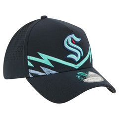 Seattle Kraken New Era Zig Zag 39THIRTY A-Frame Perforated Flex Hat - Deep Sea Blue - NHL