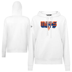 New York Mets Levelwear Women's Adorn Retro 3D Pullover Hoodie - MLB