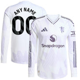 Manchester United 2025/26 Away Long Sleeve Custom Jersey White | Adidas Online