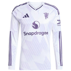 Manchester United 2025/26 Away Replica Long Sleeve Custom Jersey White | Adidas discount