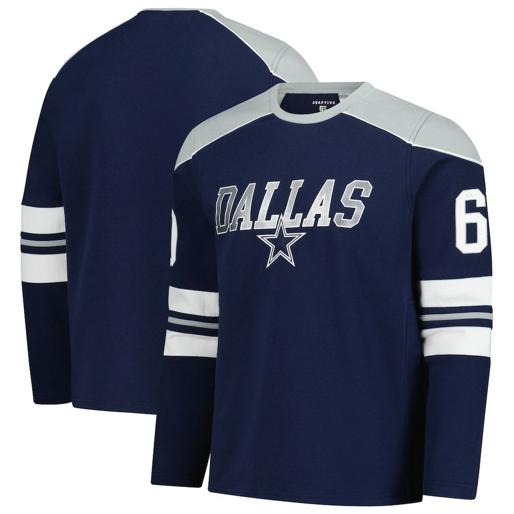 Dallas Cowboys G-III Sports by Carl Banks Adaptive Lord Stanley Crewneck Sweatshirt Navy | NFL