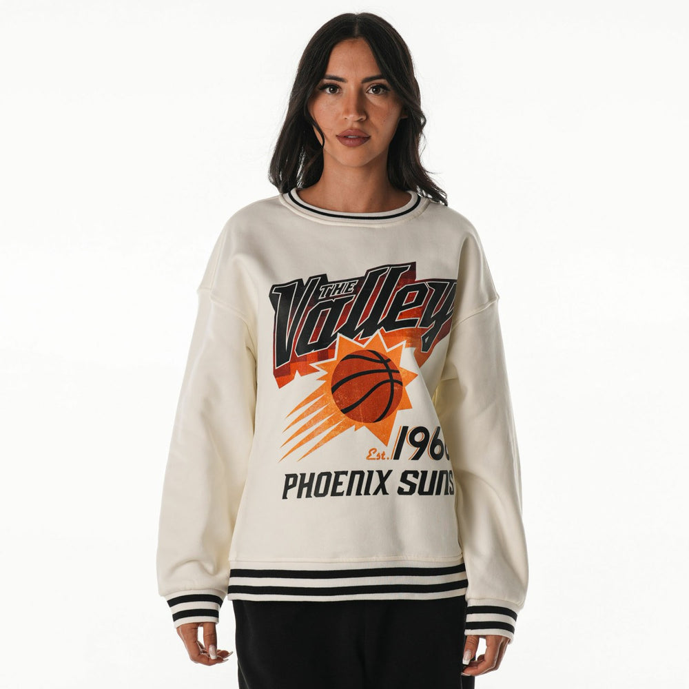 Phoenix Suns The Wild Collective Unisex 2025/26 City Edition Oversize Vintage French Terry Sweatshirt White - NBA
