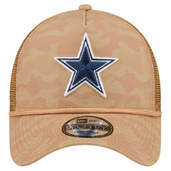 Dallas Cowboys New Era Wheat Camo 9FORTY Trucker Adjustable Hat Tan | NFL