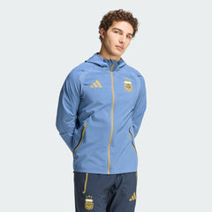 Argentina National Team FIFA x World Cup Tiro Travel Raglan Full-Zip Windbreaker Hoodie Blue | Adidas Sale