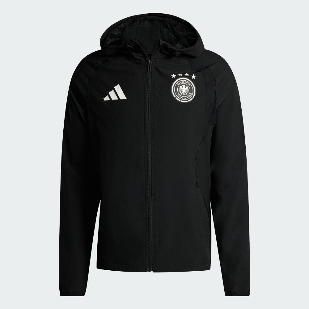 Germany National Team FIFA x World Cup 2026 Tiro Travel Raglan Full-Zip Windbreaker Hoodie Black | Adidas cheap
