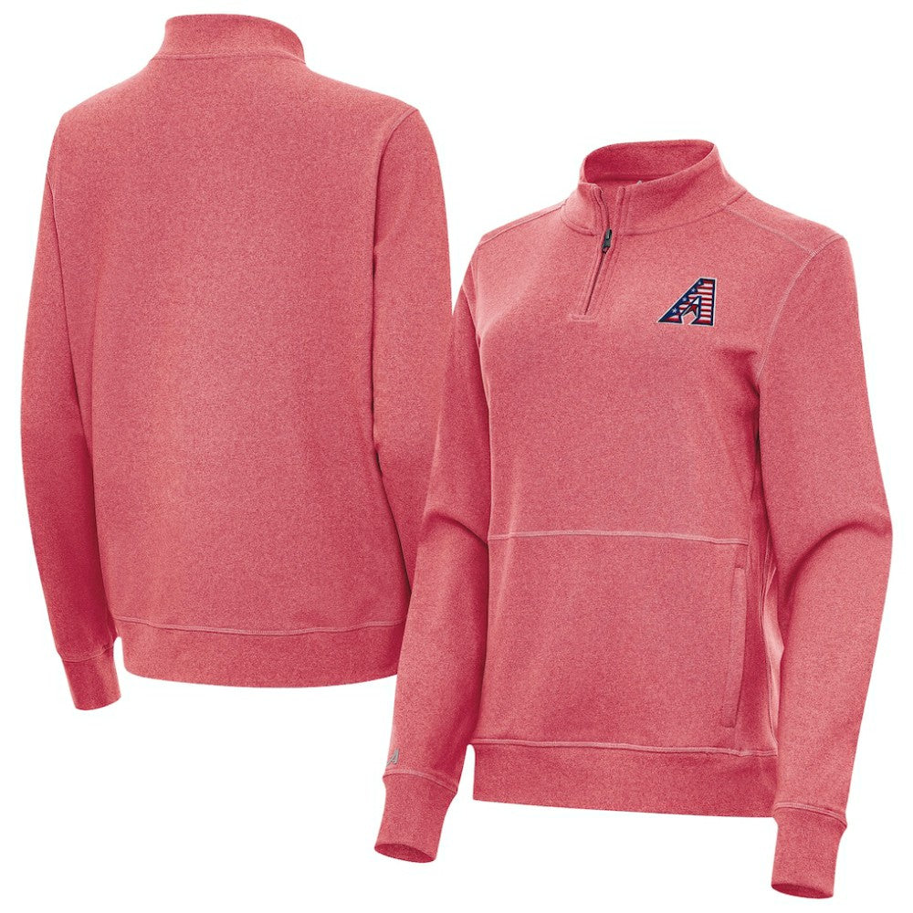 Arizona Diamondbacks Antigua Women's Crush Stars and Stripes Team Logo Quarter-Zip Pullover Top - MLB